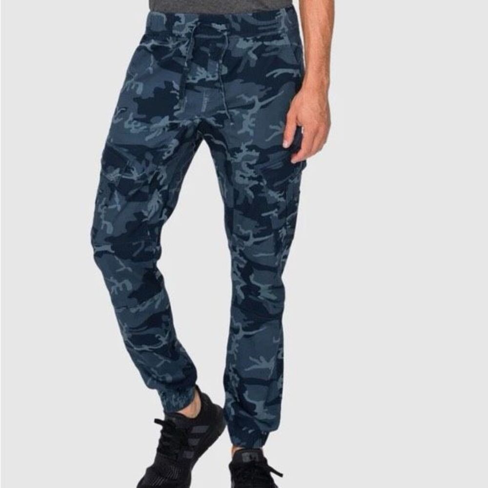 Ring of Fire Black Camo Moto Jogger Pants Men’s Medium Zip Pocket Stretch Street